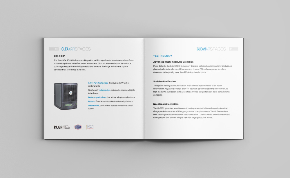 Дизайн брошюры для Cleanairspaces